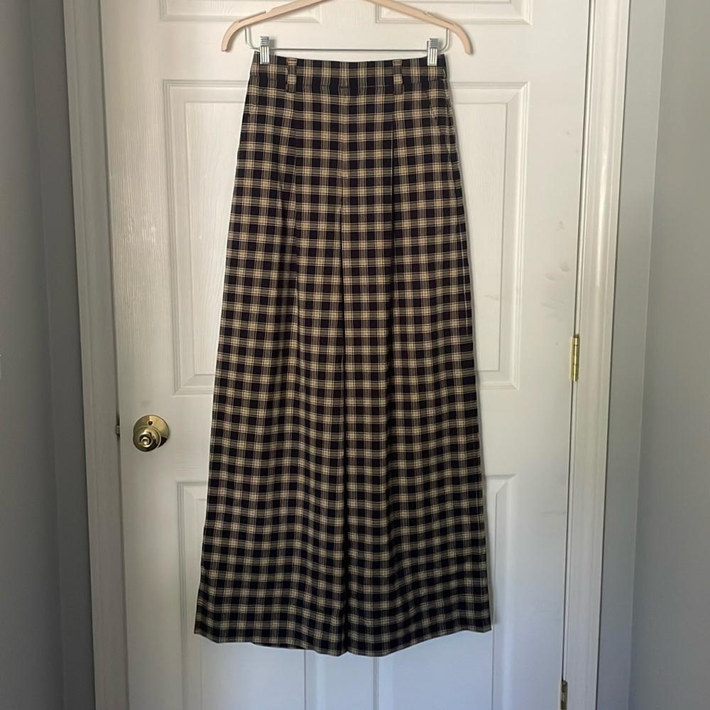 Plaid High Waisted Wide Leg Pants
Navy Combo
